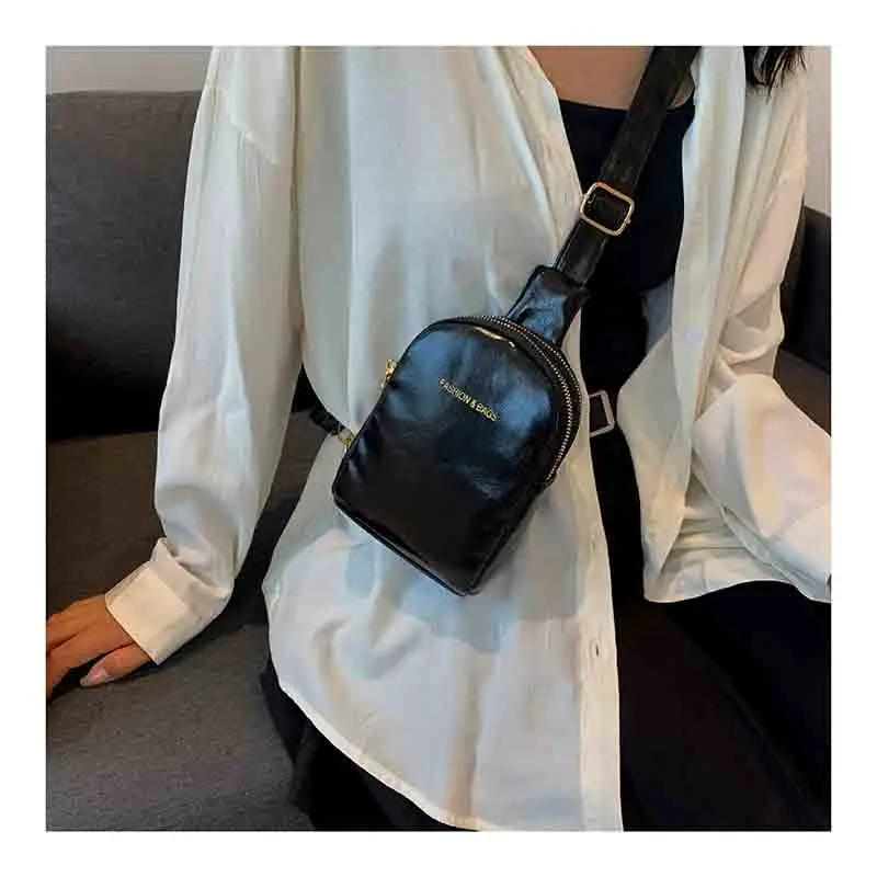 

Модные квадратные нагрудные Сумки из искусственной кожи, Роскошная сумочка через плечо с регулируемым ремнем, однотонные сумки унисекс на плечо