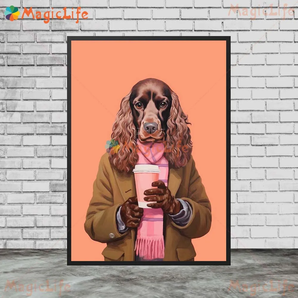 Забавный портрет птицы Кофе Чай джентльменов планшетов для гостиной