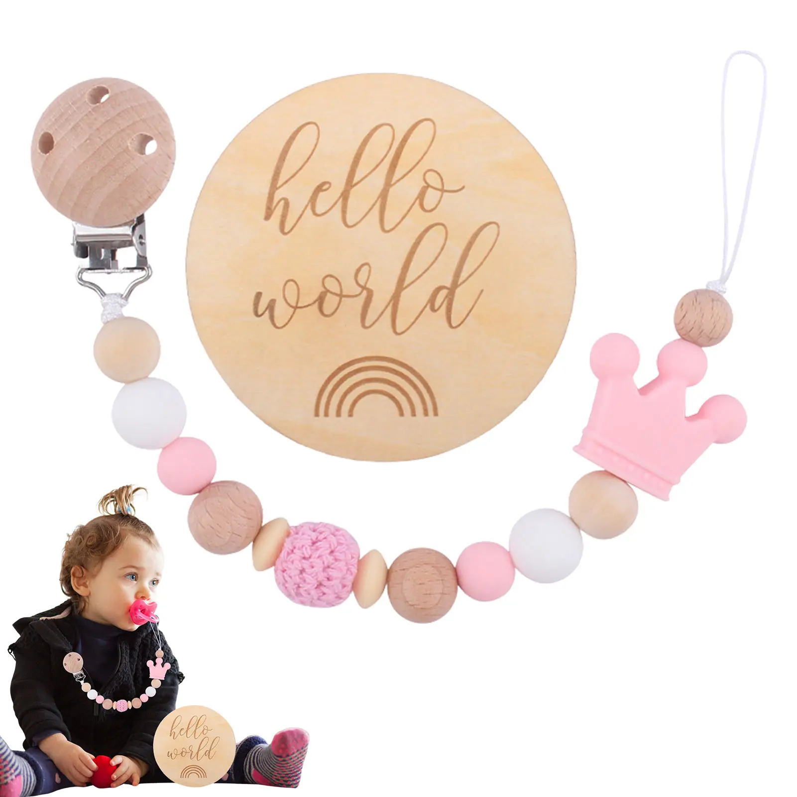 

Силиконовая цепочка для соски, зажим для соски-пустышки