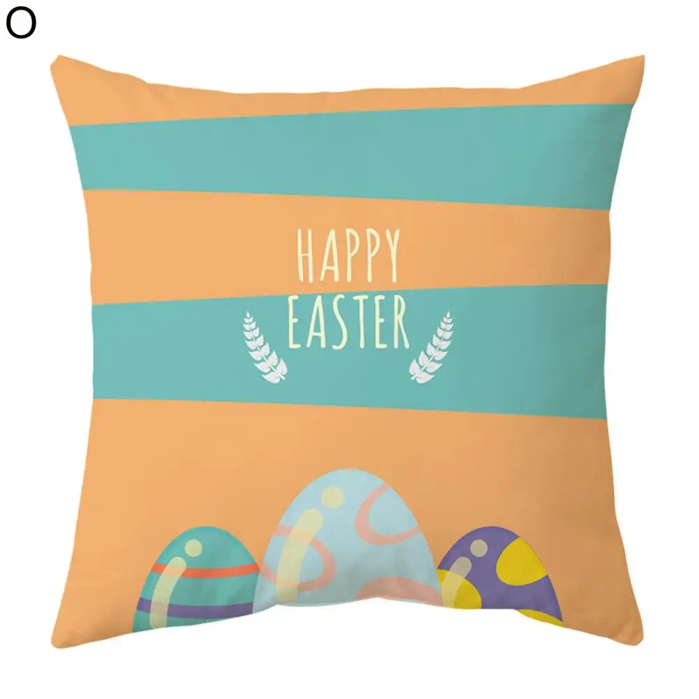 

Cushion Cover English Word Cushion Case Happy Easter Home Bed Sofa Decor Pillow Case