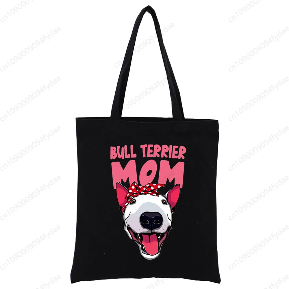 Повседневная парусиновая женская сумка-тоут унисекс бультерьер индивидуальный