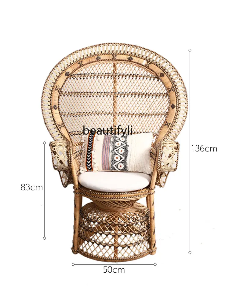 Натуральный ротанговый стул yj B &amp с павлином индонезийский дизайнерский