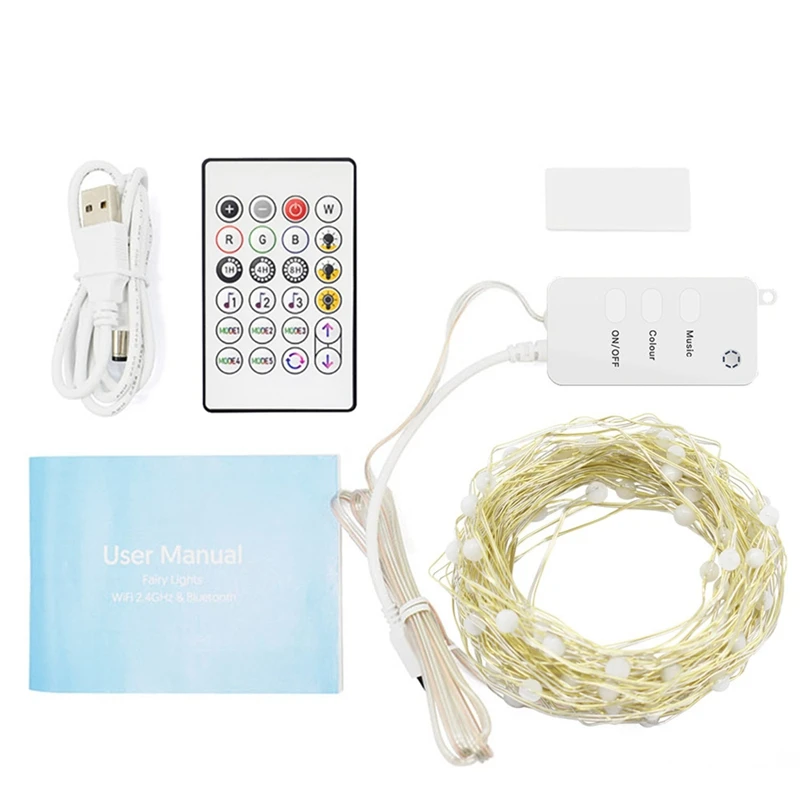 

Wifi Smart Fairy Light String,RGB LED Music Sync Dreamcolor Lamp Garland For Home Christmas New Year's Decor Lights, 10M