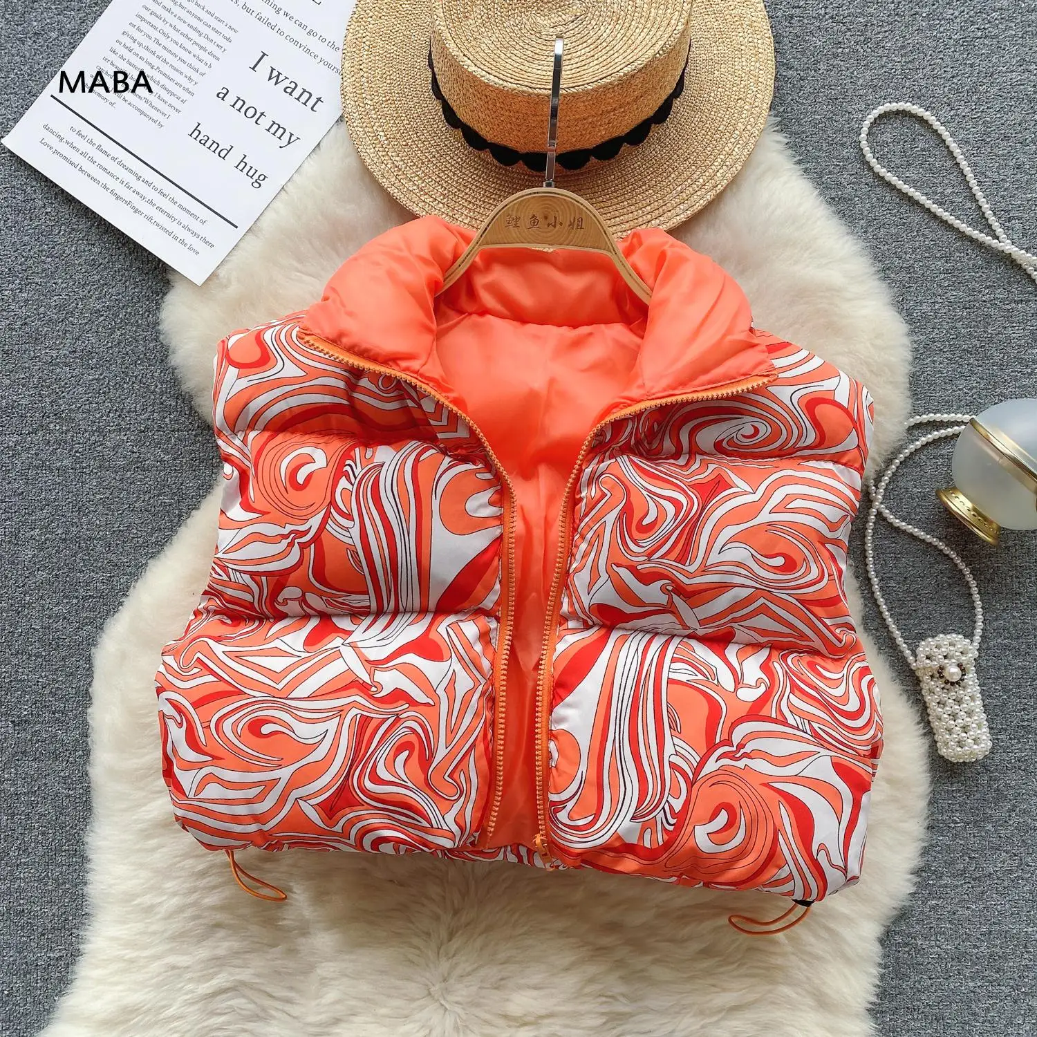 

Женский короткий жилет с воротником-стойкой, осенне-зимний облегающий хлопковый дизайнерский Топ без рукавов с принтом, Y2k, 2023