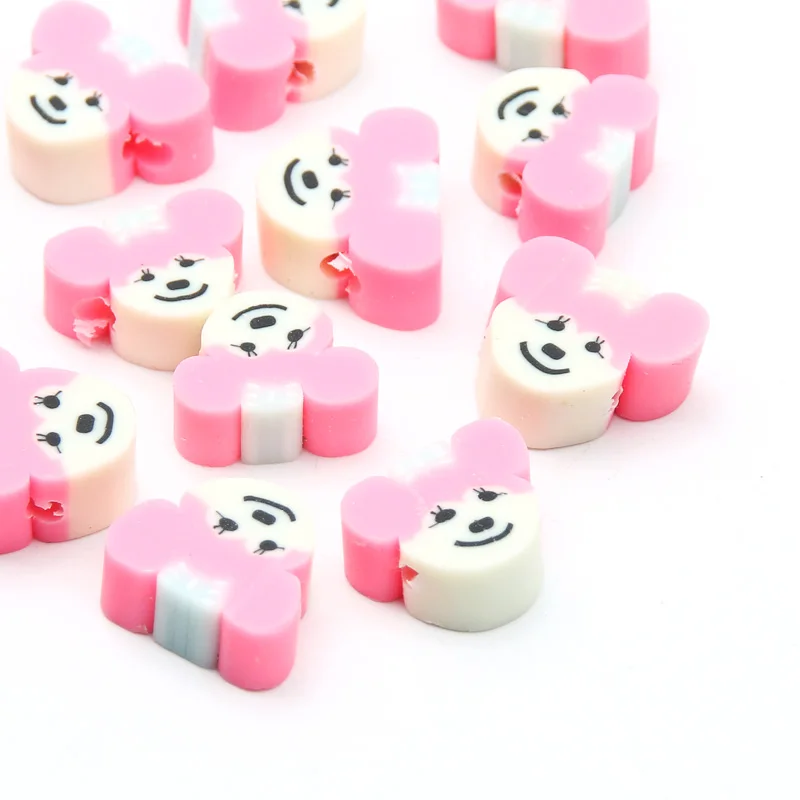 

Бусины из полимерной глины с мультяшным животным, 9 х11 мм