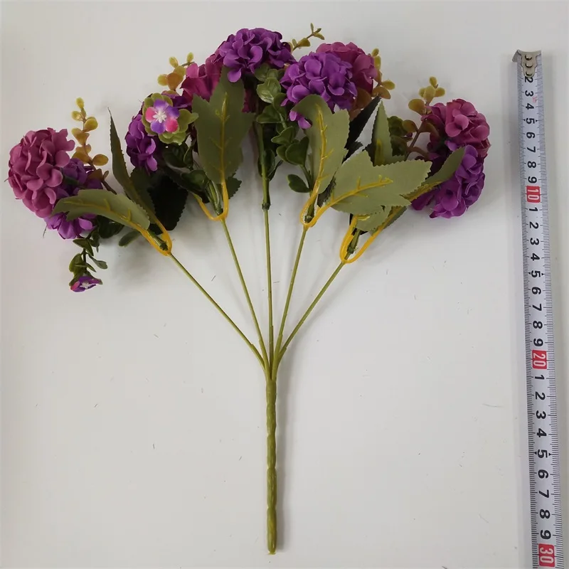 

Brand New Artificial Flower Oil Painting Hydrangea Small Flower Green Plant for Home Wedding Decoration