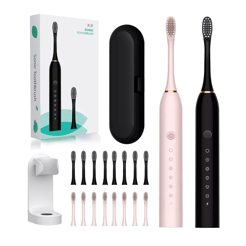 

Sonic Electric Toothbrush Ultrasonic Automatic USB Rechargeable IPX7 Waterproof Whitening Teeth Tooth Brush Head Holder Adult
