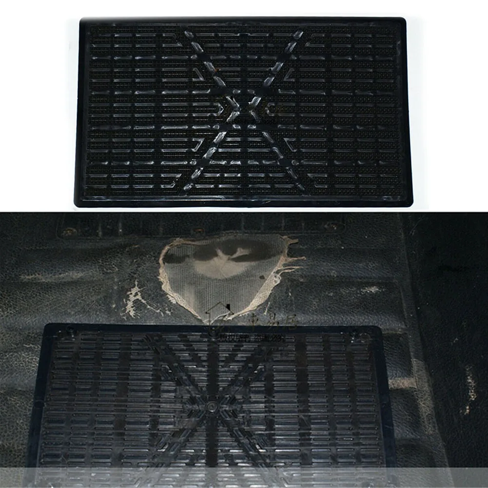 

Car Carpet Plate Waterproof Anti-skid Floor Pad Auto Interior Accessories Black PVC Heel Foot Mat Pedal Patch Cover Universal