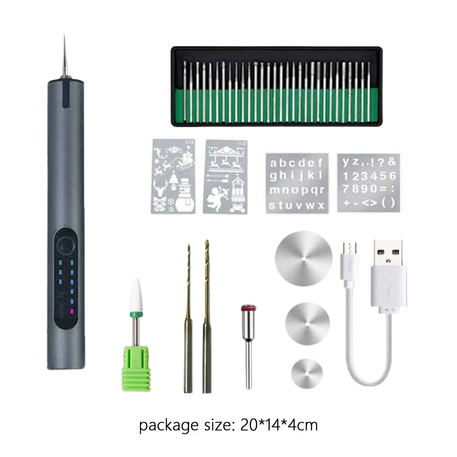 Electric Engraving Pen Manicure Pen Polisher Sander with 30 