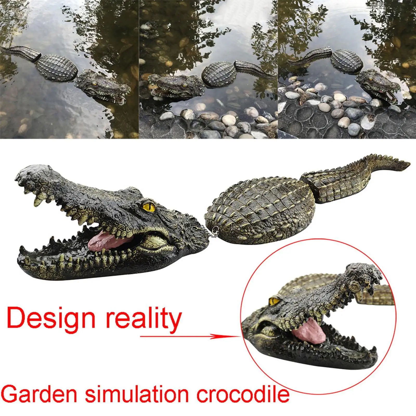 Floating Crocodil E Water Decoy Garden Pond Art Decor for Goos E Control New