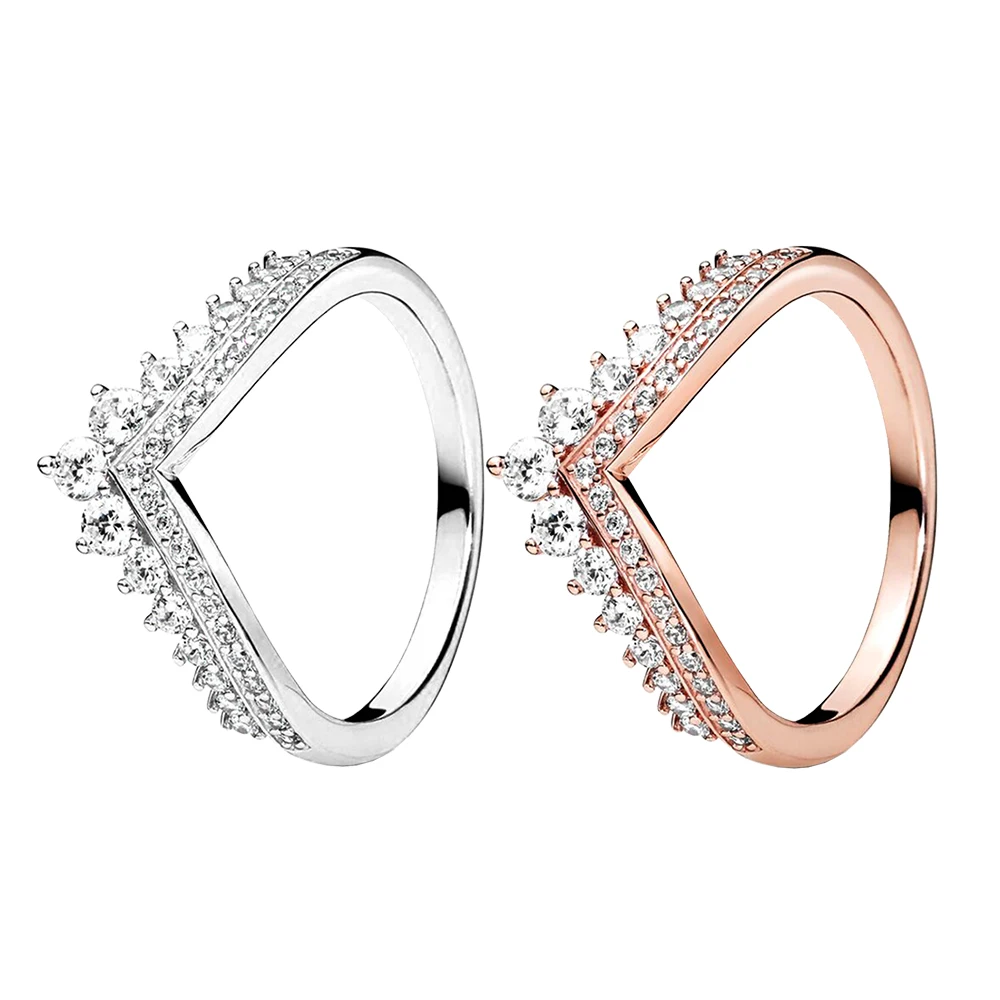 Pandora ChimPrincess Wishbone Bague pour Femme, Bagues de Fiançailles, Bijoux de Luxe Élégants avec Sac, Doux et Romantique, Proposition