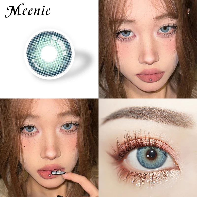Синие цветные линзы Meenie Nebula 0,00 ~-6,00, новые 2 шт., 6 ежемесячных линз, классические контактные линзы для косплея, косметические мягкие контактные линзы (art.: 3920d2963ffa1) - 3920d2963ffa1