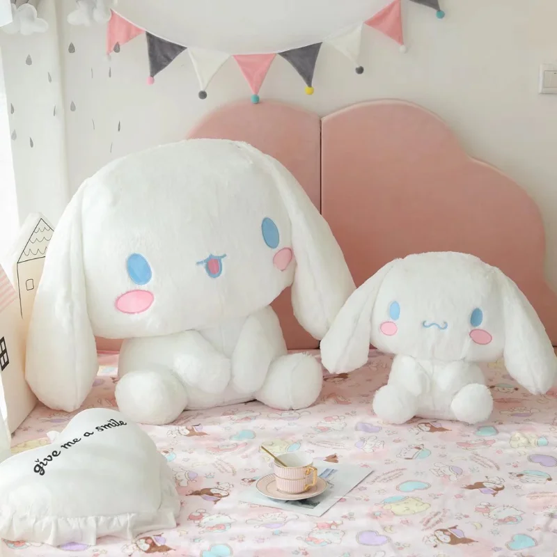 

55cm Sanrio Anime Figure Japanese Cute Cinnamoroll Big Eared Dog Large Plush Sitting Doll Pillow Toy gift for girlfriend