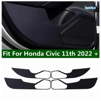 car side door anti kick pad for honda civic 11th 2022 anti dirty proctective stickers mat carbon fiber look interior accessories