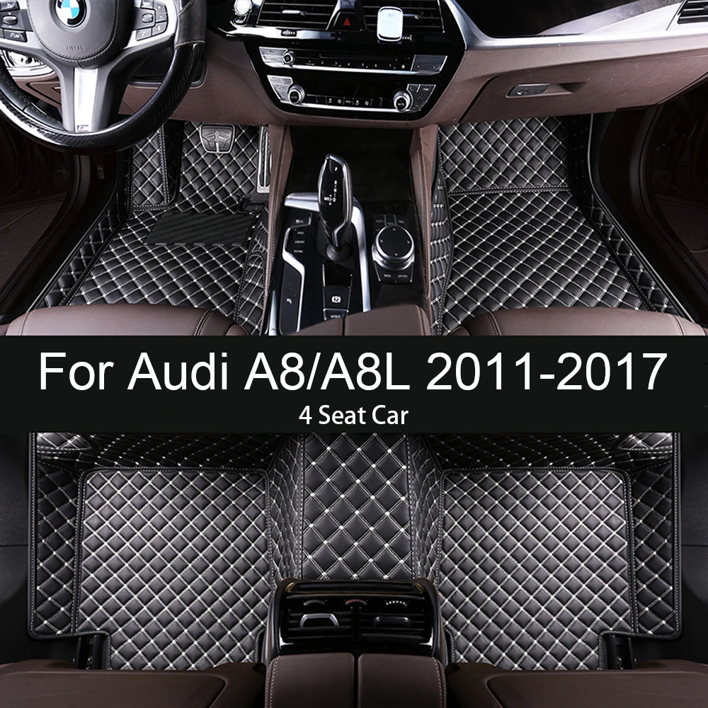 

Custom Car Floor Mats For Audi A8 A8L 4 Seat 2011 2012 2013 2014 2015 2016 2017 Rugs Waterproof Carpet Auto Interior Accessories