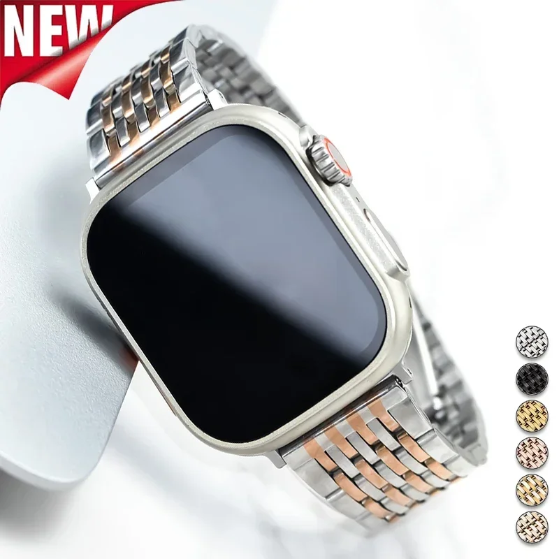 Ремешок из нержавеющей стали для Apple Watch Band Ultra 49 мм 46 42 45 44 41 40 Металлический