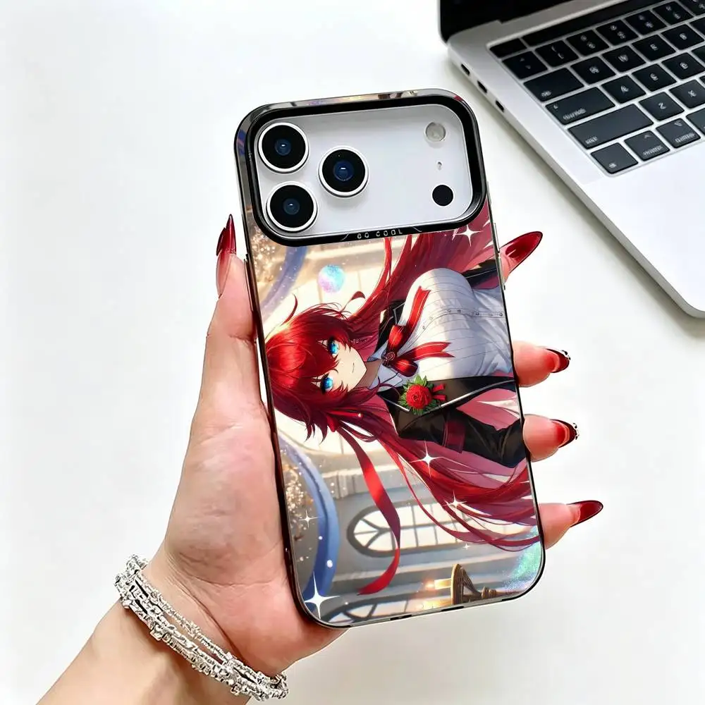 Фото Силиконовый цветной серебристый чехол-бампер Anime R-Rias G-Gremory High School DDxD для iPhone 17, 16, 15, 14, 13, 12, 11 Pro Max, XS, 17 Air №3