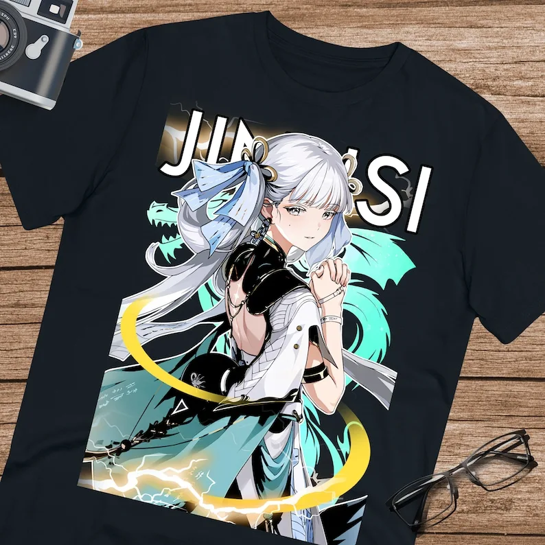 Wuthering волны Jinhsi рубашка футболка веер унисекс Ультра хлопок Футболка