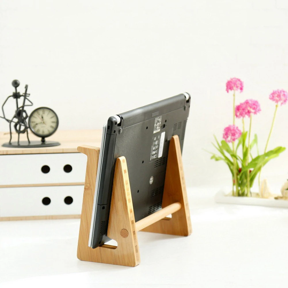 

Accessories Detachable Portable Home Non Slip Heat Dissipation Holder Notebook Adjustable Carbonized Bamboo Office Laptop Rack