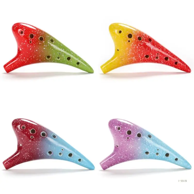 

M5TC 12 Hole New Ocarina Ceramic Alto C Flute Musical Instrument Gift