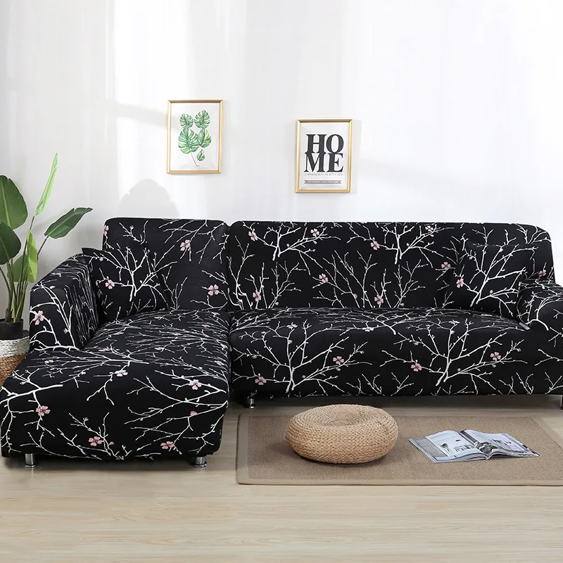 

European Style Elastic Print Sofa Cover Full Cover Fabric L Shape Combination Seat Sofa Cover Cushion Cover Funda Sofa Elastica