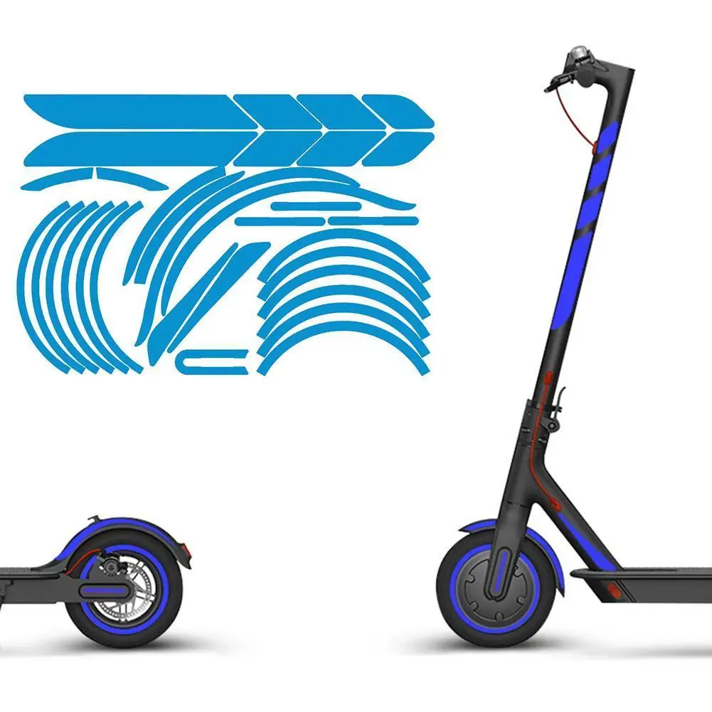 

1 Set Reflective Strip Stickers Safety Skateboard Warning Strip Electric Scooter Parts Waterproof For Xiaomi