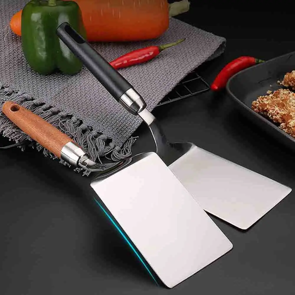 

Comfotable Grip Quality Easy Cleaning Wooden Handle Wide-Application Fried Shovel Pastry Spatula Kitchenware BBQ Tools