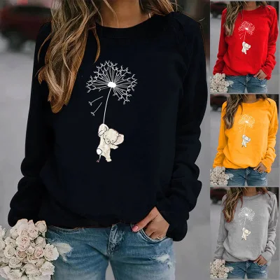 

Dandelion Elephant Bodyguard 2022 Autumn Winter Versatile Hooded Print Plush