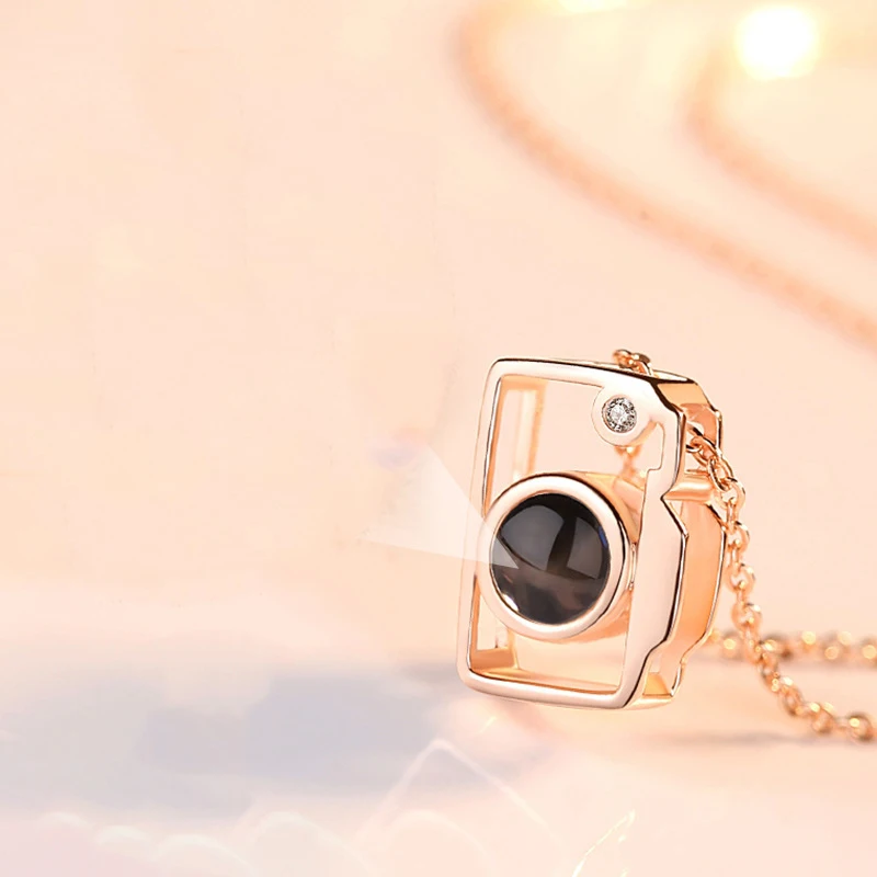 S925 Silver Camera Pendant Custom Photo Projection Necklace For Women Girlfriend Gifts 2022 Hot Trendy Creative Romantic Jewelry