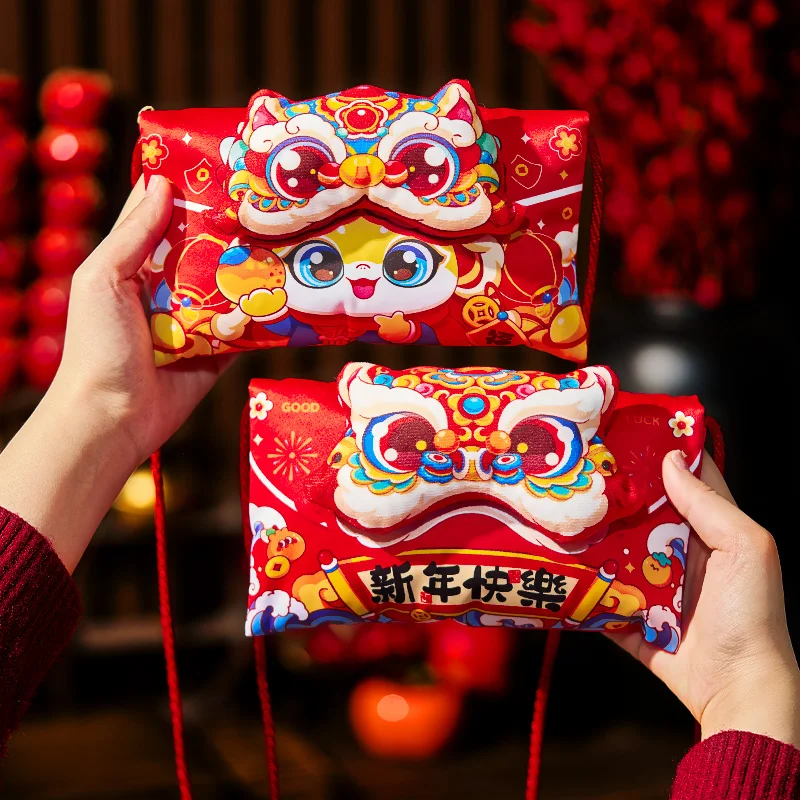 Китайский Новый год тканевый красный конверт сумка 2025 года змея миллион юаней