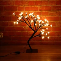 rose flower tree led rechargeable table lamp party wedding christmas decorative lighting for girl gift