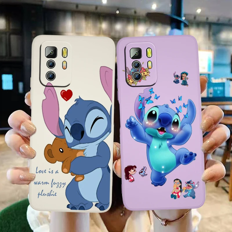 

Disney Stitch Lilo Cute Phone CaseFor Xiaomi Redmi Note 11 11S 10 10S 9 9S 9T 8 8T 7 5 Pro 4G 5G Liquid Candy Color Shell Fundas