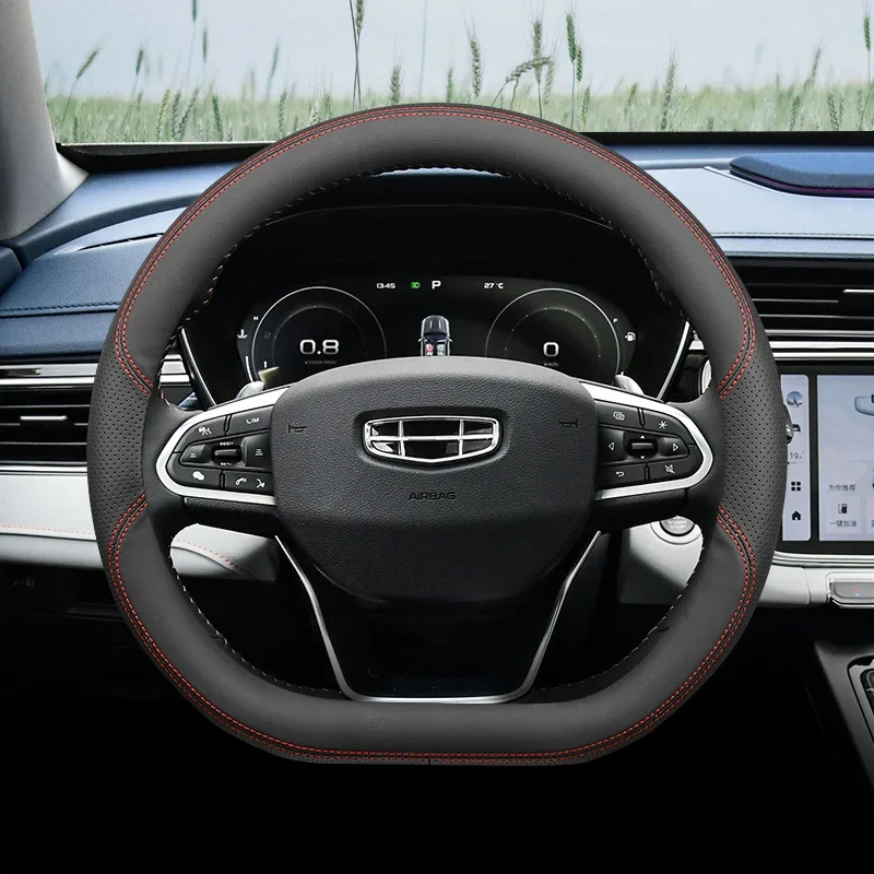 

Кожаный чехол на руль автомобиля для Geely Monjaro Okavango 2020-2024 D Тип оплетка на руль