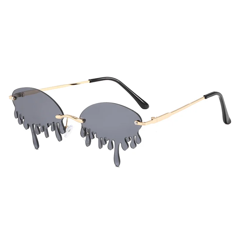 Очки солнцезащитные без оправы UV400 для мужчин и женщин модные зеркальные в стиле