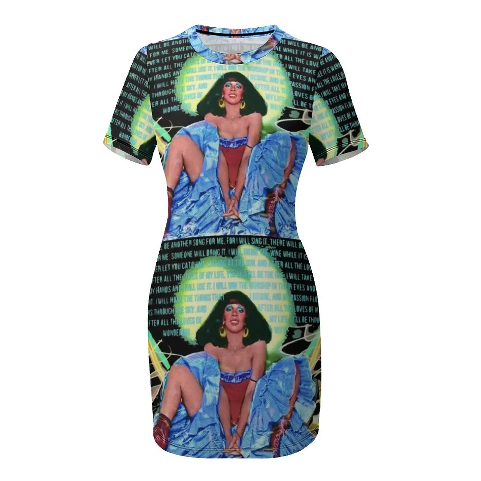 Donna Summer MACARTHUR PARK I REMEMBER YESTERDAY платье с короткими рукавами женское вечерние платья