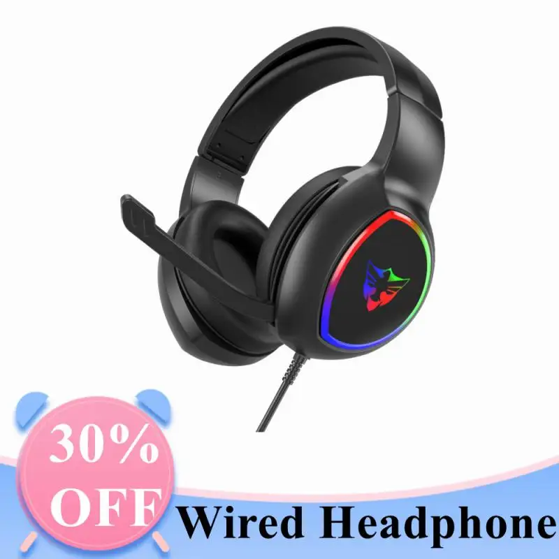 RGB LED 3.5mm Wired Gaming Headsets For PC PS4 PS5 Xbox Over Ear Noise Canceling Headphones With Microphone Music Earphones
