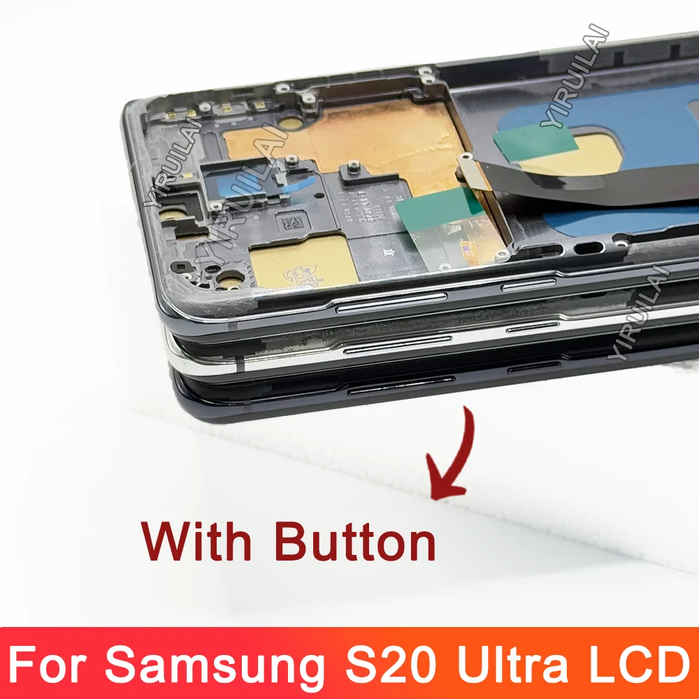 Протестированный S20 Ultra ЖК-дисплей с рамкой для Samsung 5G G988 G988B SM-G988U Замена