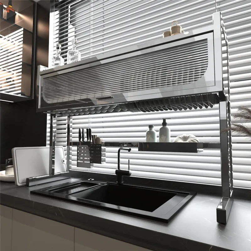 Кухонная стойка для хранения раковины многофункциональная чашек из нержавеющей