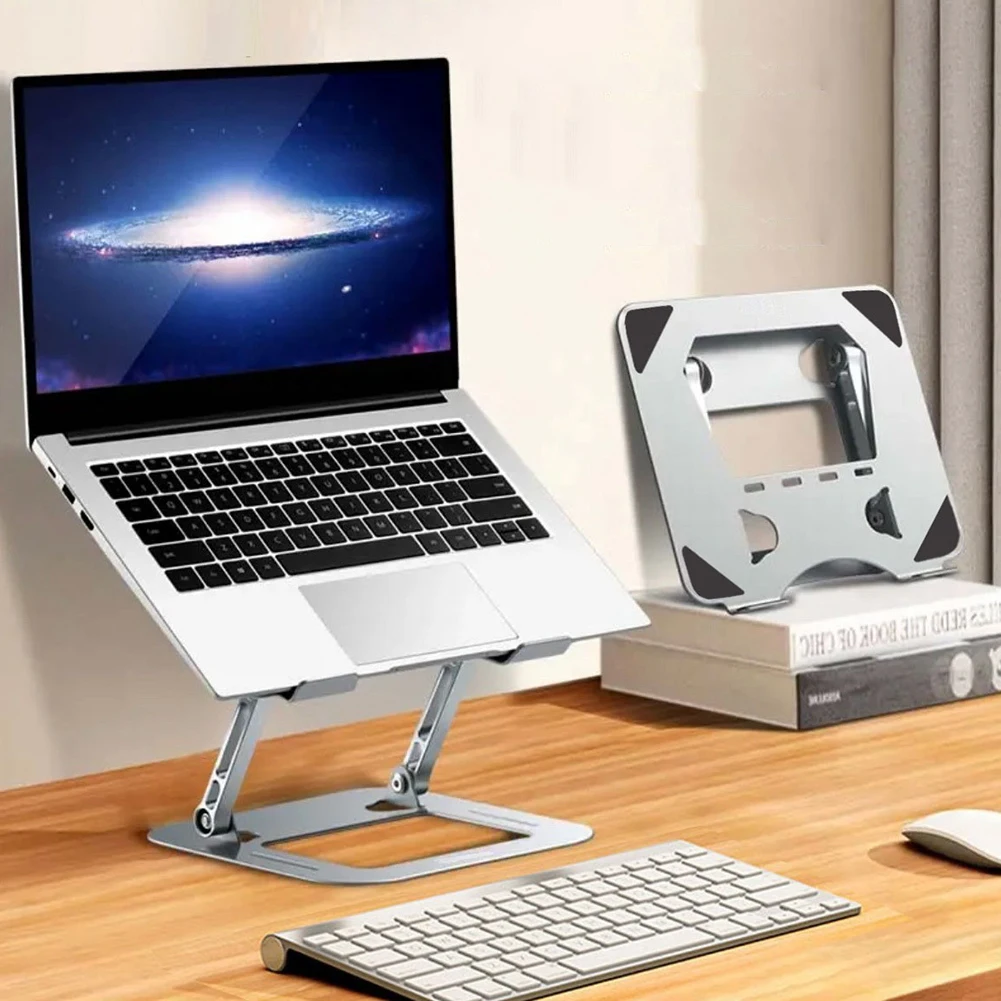 

Подставка для ноутбука 10-17 дюймов, складная охлаждающая подставка из легированной стали, полый, Регулируемый угол наклона, против скольжения, для MacBook Air Pro