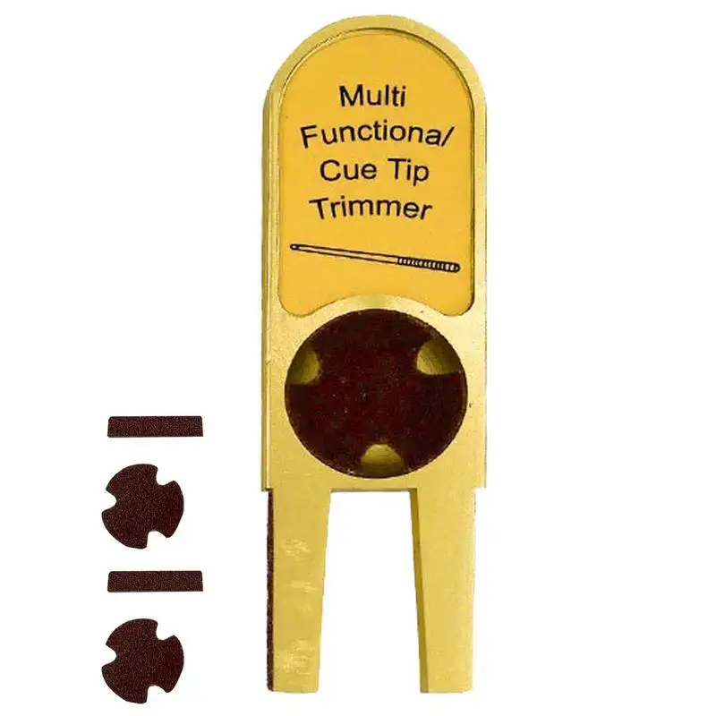 

Pool Cue Tip Shaper Small Cues Tip Trimmer Multi Functional Cue Tip Trimmers With 4 Sandpapers U-shaped Billiard Head Grinder