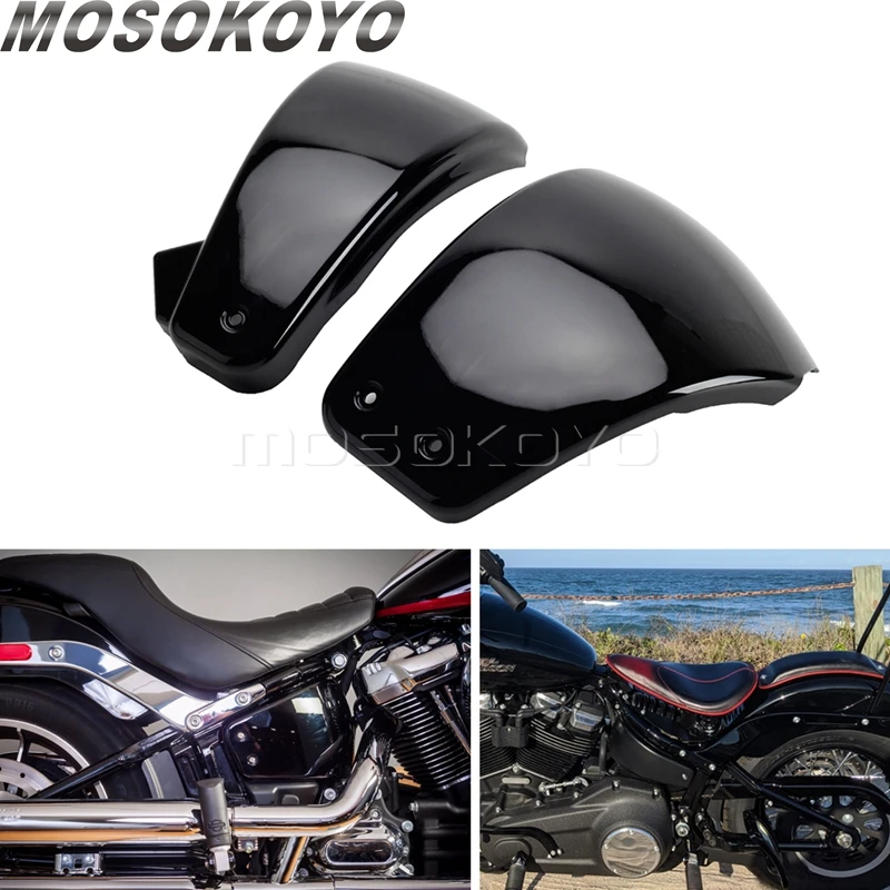 

Motorcycle Gloss Black Side Battery Covers For Harley Softail Street Bob FXBB FXBBS Deluxe FLDE Heritage Classic FLHC 114 FLHCS