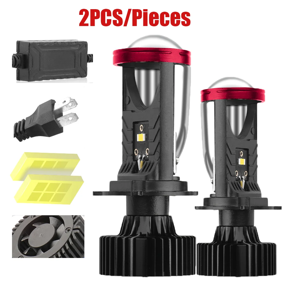 

200W 30000LM H4 Canbus Линза проектора Автомобильная фара Мини-объектив Светодиодная лампа проектора 6000K Авто Мотоцикл Мини-объектив CSP Вентилятор охлаждения