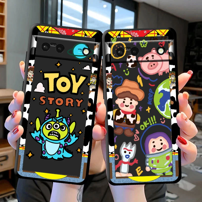 

Disney Funny Toy Story Cowboy For Google Phone Case Pixel 7 6 Pro 6A 5A 5 Motorola G8 E7 Power Play Plus 5G Black Soft Cover