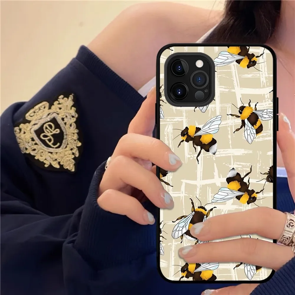 Чехол для телефона с мультяшным пчелиным художественным принтом iPhone 14 11 12 13 Mini Pro