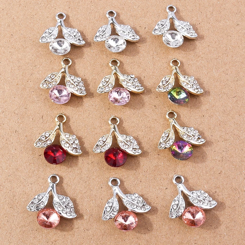 

10pcs 14x21mm Delicate Crystal Tree Leaf Charms for Jewelry Making Women Fashion Drop Earrings Pendants Necklace Crafts Supplies