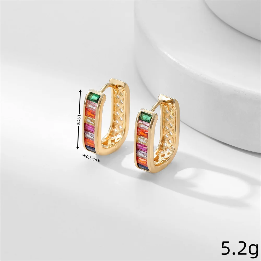 Ins U-образные черные зеленые синие радужные циркониевые геометрические