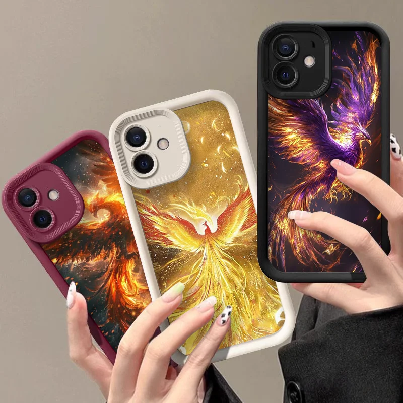 Фото Эстетичный чехол для телефона с золотым узором «Феникс» для Google Pixel 10 9 8 7 8A 7A Pro XL 9A 4G 5G, противоударный, мягкий, с защитой от падений №1