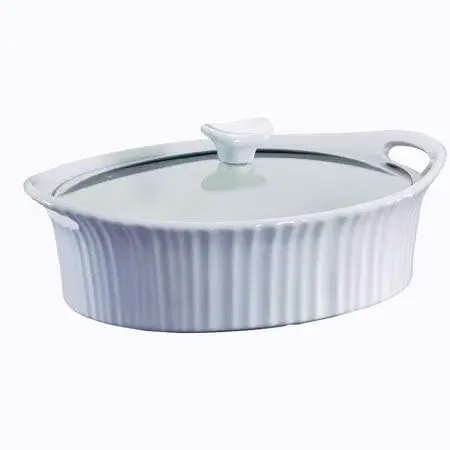 

White 2.5-quart Oval Casserole with Glass Lid Big pot for cooking Cooking glass pot 냄비 Cookware Big cooking pot stainless st