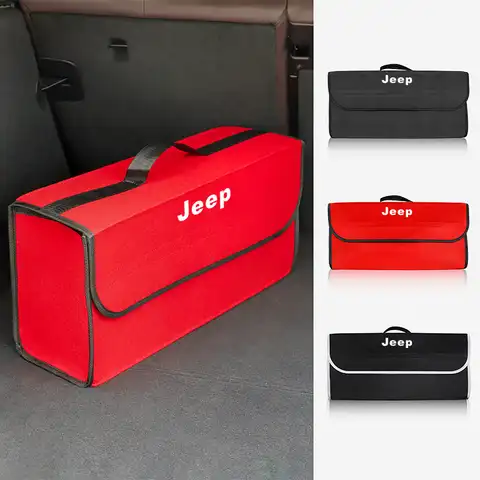 Складной ящик для хранения в багажник автомобиля, органайзер из войлочной ткани, сумка для уборки, для Jeep Renegade Compass Grand Cherokee Wrangler JK Patriot