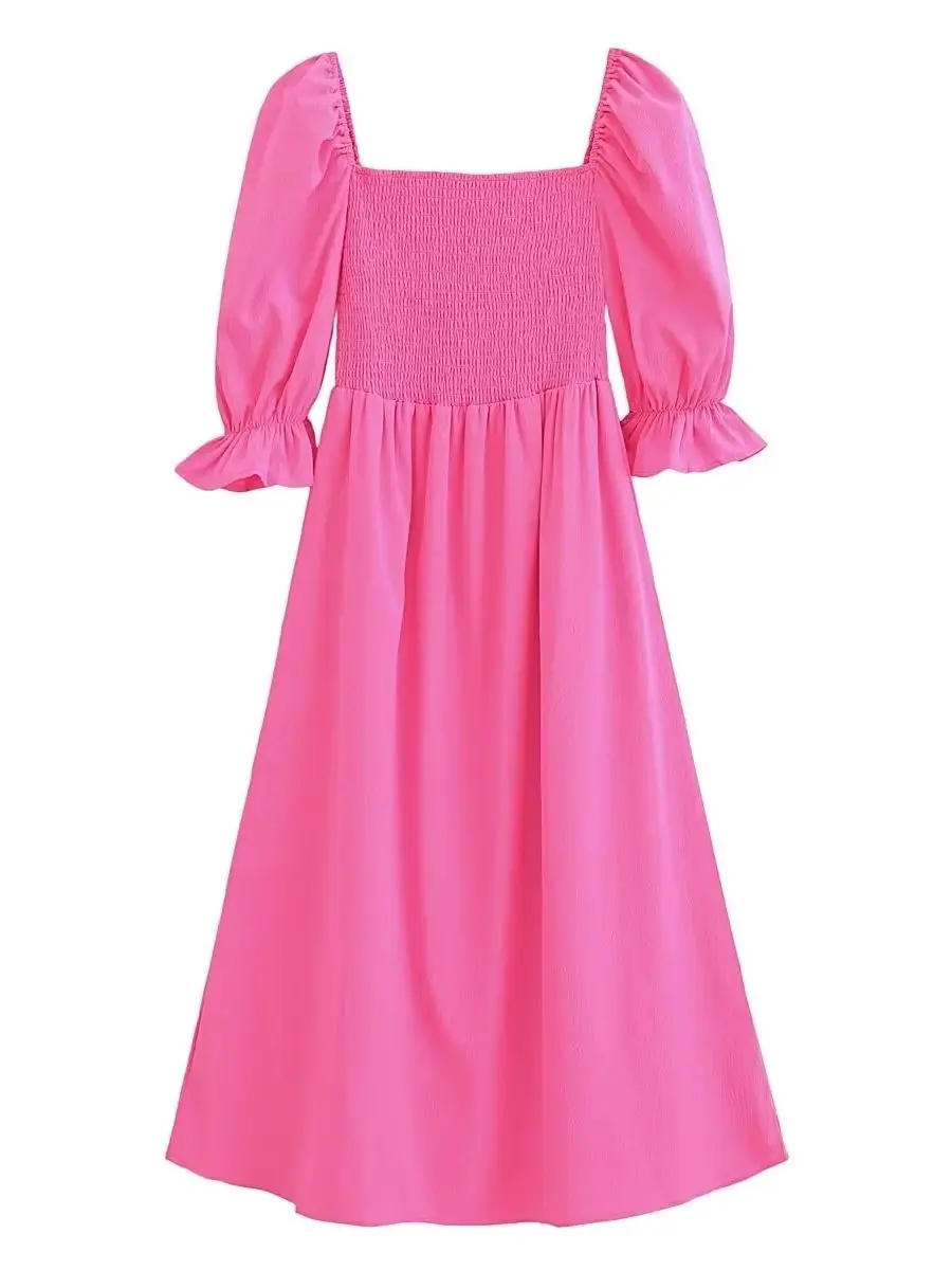 Платье KAOPU ZA женское с коротким рукавом элегантное однотонное длинное